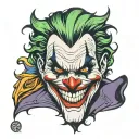 joker smile face tattoo design idea