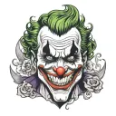 joker smile face tattoo design idea