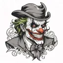 joker smile face tattoo design idea