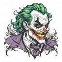 joker smile face tattoo design idea