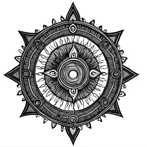 Devi durga yantra tattoo design idea
