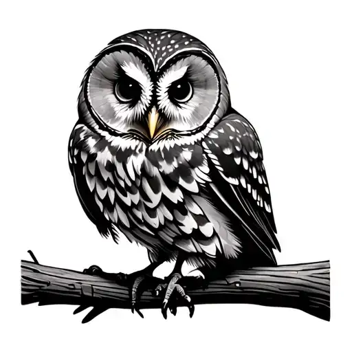 Barred Owl tattoo design idea