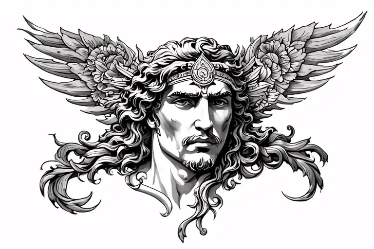 poseidon god tattoo design idea