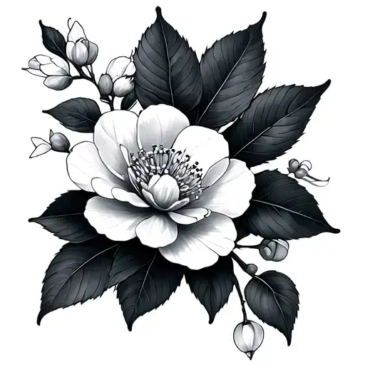 Fine Line Cherry Blossom tattoo design idea