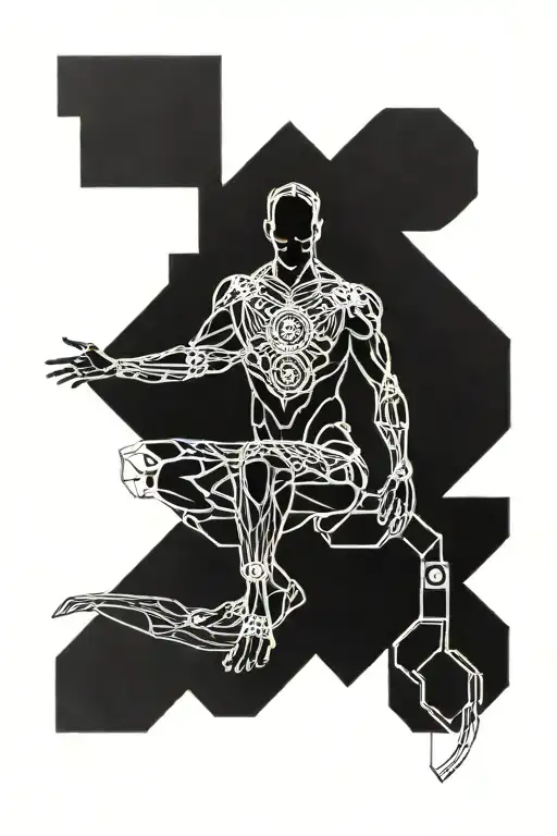 male god full body symbolizing power and rebirth tattoo design idea