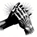 dad and son hands tattoo design idea