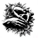 dad and son hands tattoo design idea