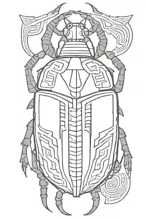 Egyptian Scarab beetle blackwork tattoo design idea
