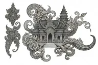 Cambodian elements symbolizing tattoo design idea
