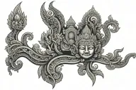Cambodian elements symbolizing tattoo design idea