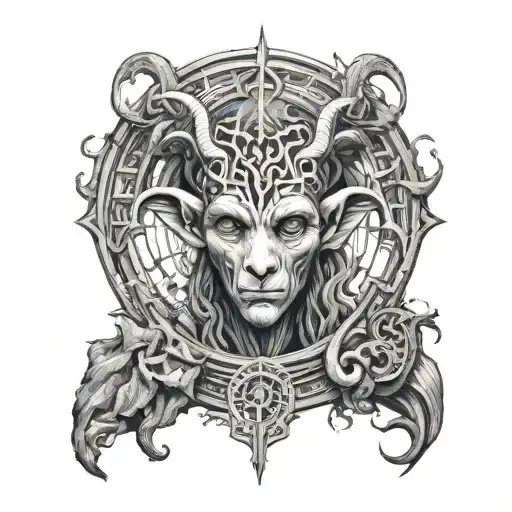 pans labyrinth representing the journey tattoo design idea