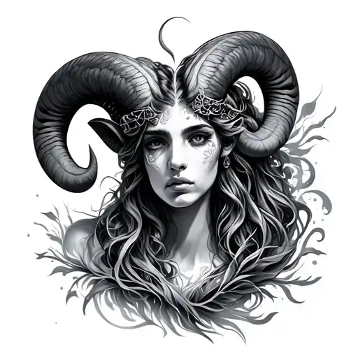 aries and Aquarius  tattoo design idea