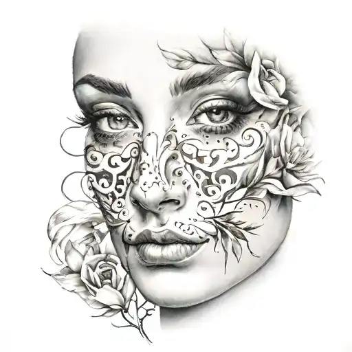 face mural style tattoo tattoo design idea