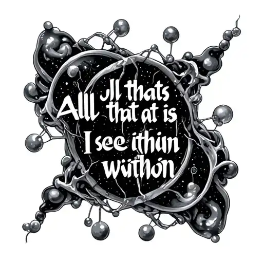 "All that is, I see within." DMT molecule transforming tattoo design idea