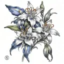 columbines, bluebells, indian paintbrush intertwined tattoo design idea