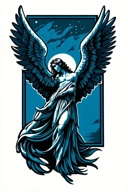 Archangel wings tattoo design idea