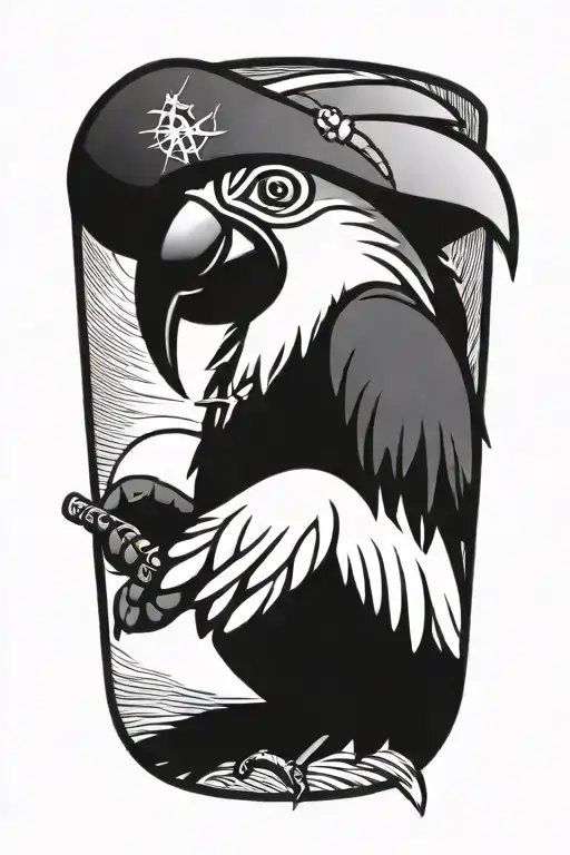parrot pirate sailor Jerry tattoo design idea