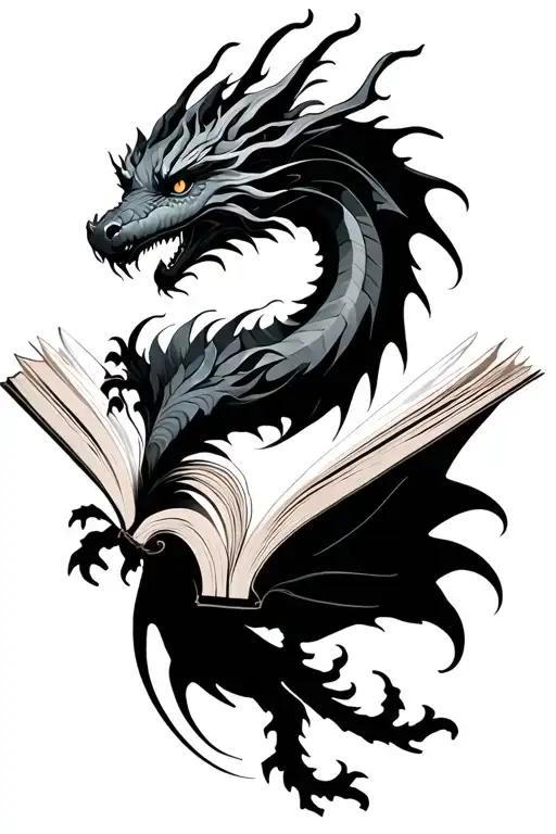 book dragon tattoo design idea