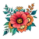 traditional adia. theme with flowers and symbols for new beginning,  rising above and strength for wrist tattoo cover up tattoo design idea
