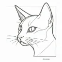 cat ears outline tattoo design idea