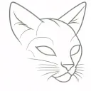 cat ears outline tattoo design idea