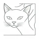 cat ears outline tattoo design idea