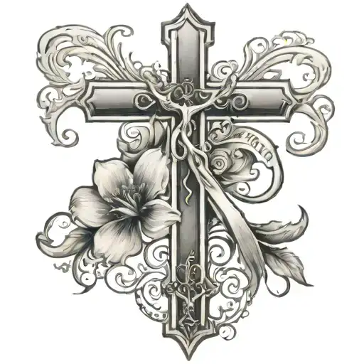 Philippians 4:13 with cross tattoo design idea
