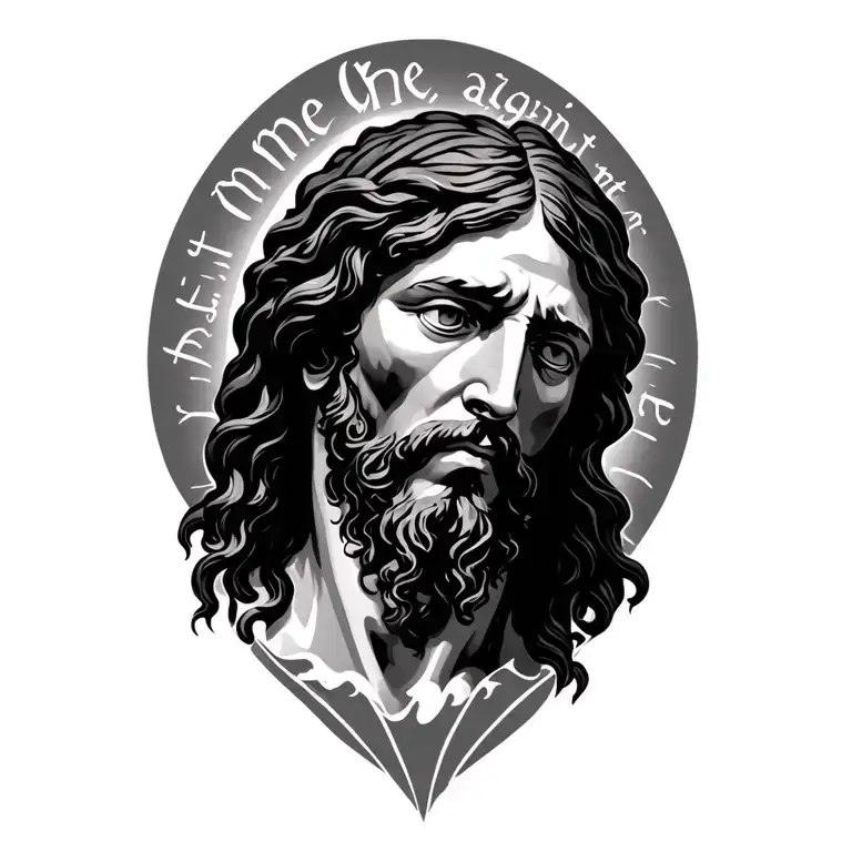 Jesus Latin proverbs with me or against me tattoo design idea