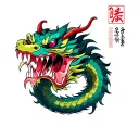 Japanese dragon with a ruby in the mouth surrounded tattoo design idea