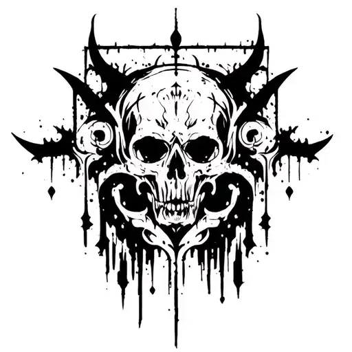 dark ornamental gothic simple tattoo motif brutalist tattoo design idea
