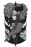 viking witch evil tattoo design idea
