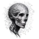 neural network and puzzle pieces tattoo design idea
