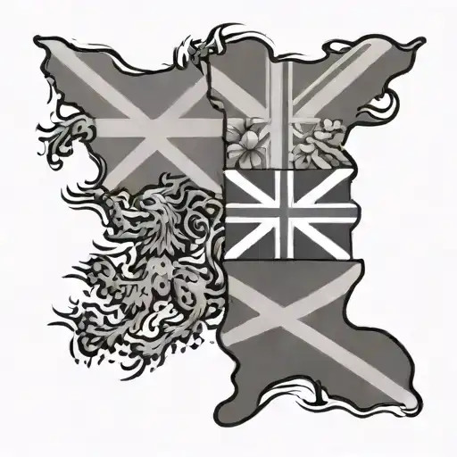 Scotland and Australian flags  tattoo design idea