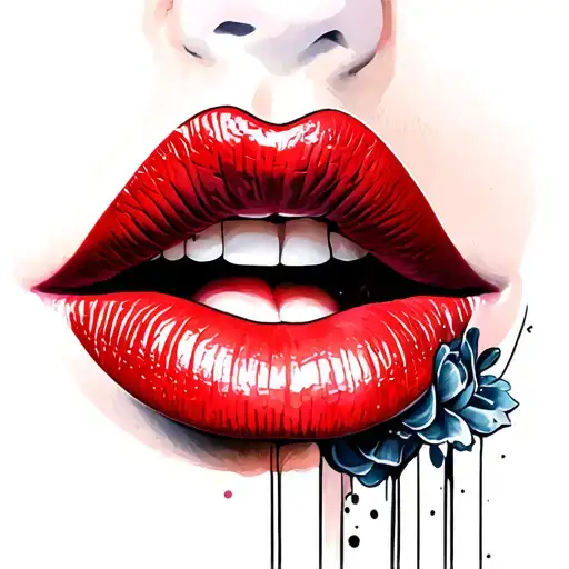 Lips tattoo design idea