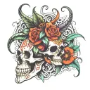 medusa taurus star flower skull butterfly tattoo design idea
