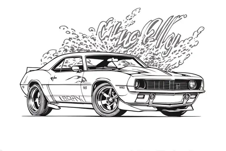 camaro outline tattoo design idea