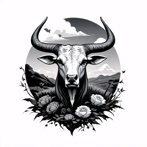 taurus graveyard tattoo design idea