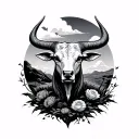 taurus graveyard tattoo design idea