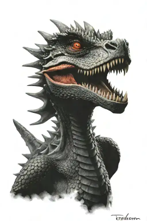 Drogon front on face tattoo design idea