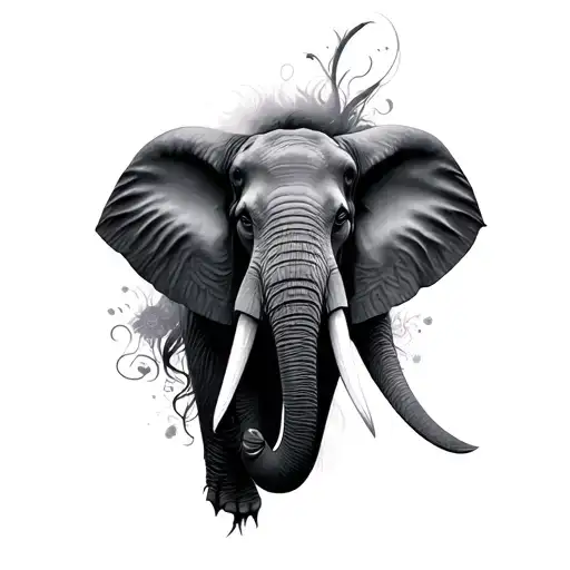 forearm tattoo women black girl with a lot of detail in the background , then Elephant baddie tattoo tattoo design idea