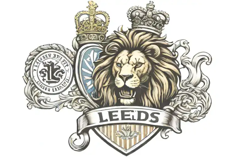leeds united badge  lion an beer tattoo design idea