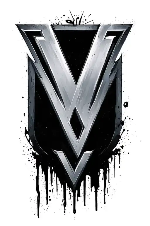 V for vendetta graffiti V crossed with superman logo tattoo design idea