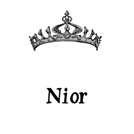 "Nior" queen crown tattoo design idea