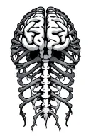 Brain nervous system spine tattoo design idea