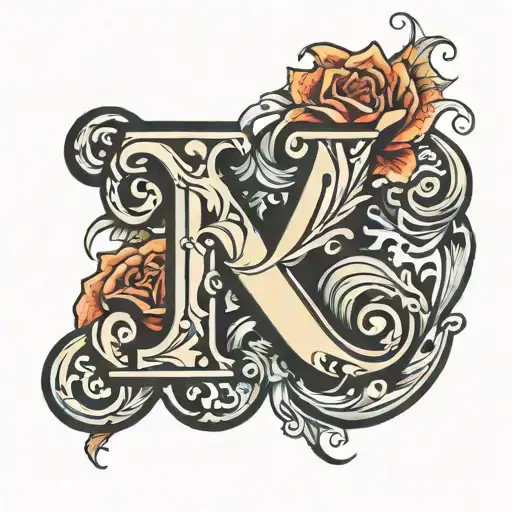 R N letter tattoo design idea