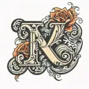 R N letter tattoo design idea