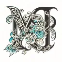 R N letter tattoo design idea