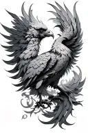 Renaissance phoenix tattoo design idea