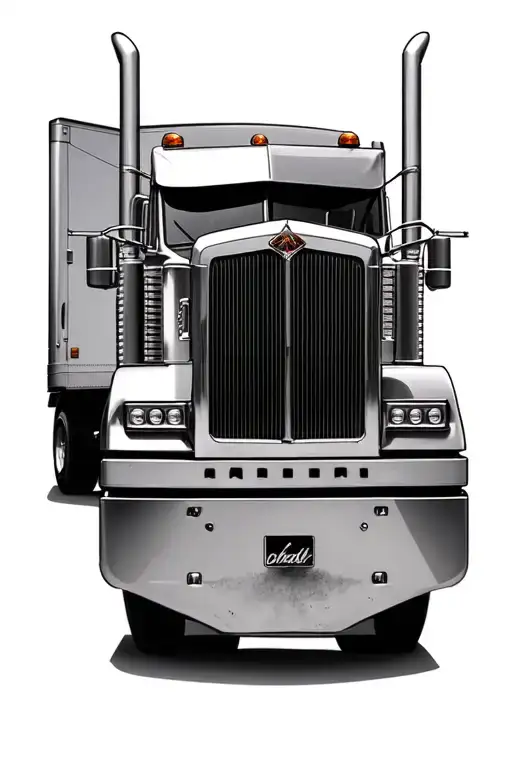 Semi Truck tattoo design idea
