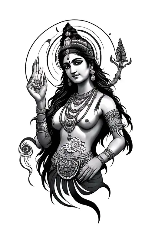 hindu protection strenght tattoo design idea